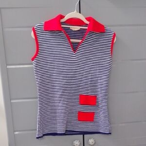 Alex Brown Original Striped Navy and Red Sleeveless Top Small/Medium
